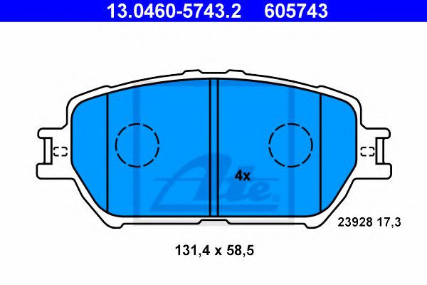 Тормозные колодки ATE 13.0460-5743.2