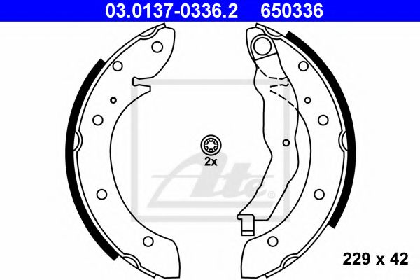 Тормозные колодки барабанные ATE 03.0137-0336.2