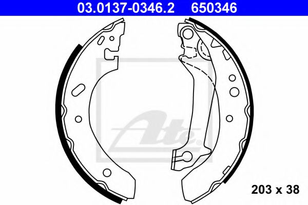 Тормозные колодки барабанные ATE 03.0137-0346.2