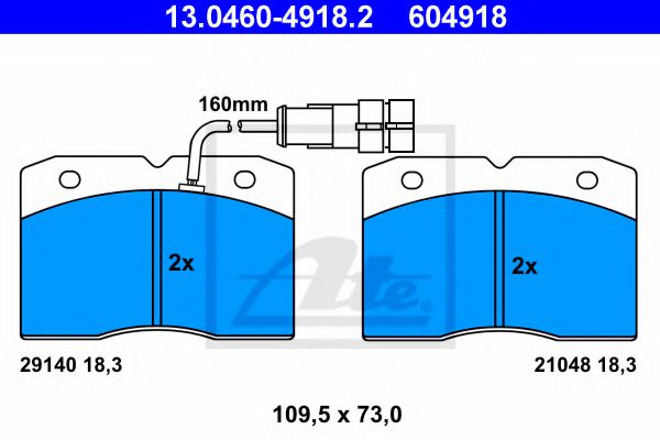 Тормозные колодки ATE 13.0460-4918.2