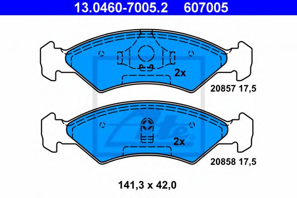 Тормозные колодки ATE 13.0460-7005.2