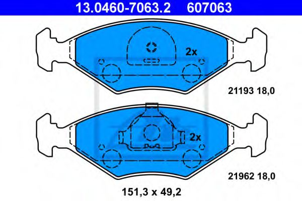 Тормозные колодки ATE 13.0460-7063.2