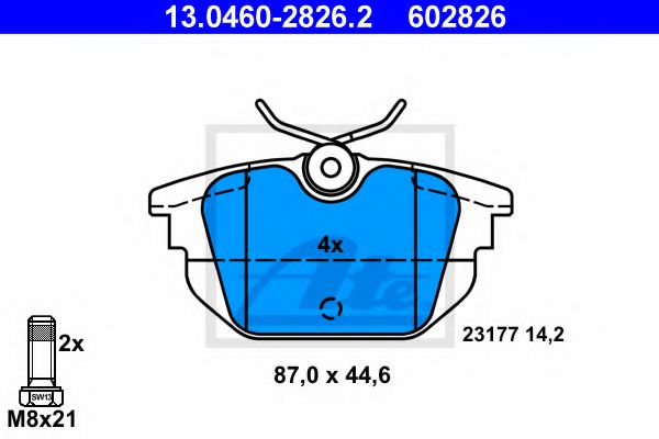 Тормозные колодки ATE 13.0460-2826.2