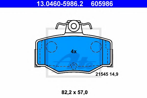 Тормозные колодки ATE 13.0460-5986.2