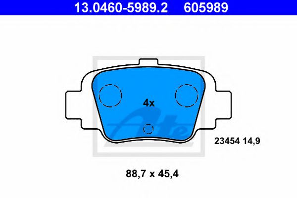 Тормозные колодки ATE 13.0460-5989.2
