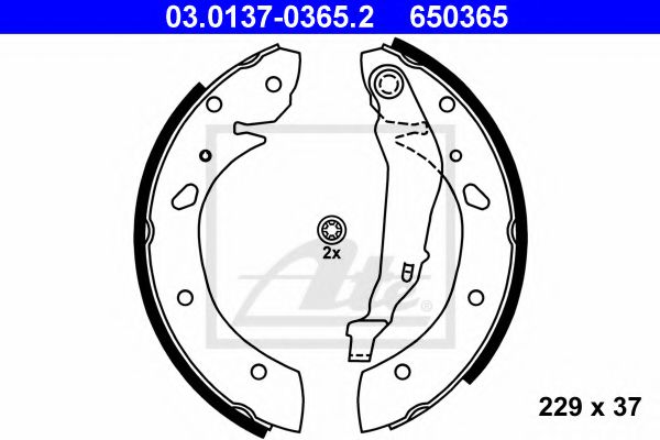 Тормозные колодки барабанные ATE 03.0137-0365.2