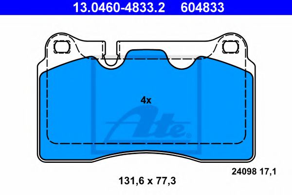Тормозные колодки ATE 13.0460-4833.2