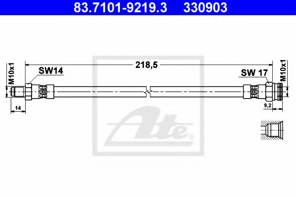 Тормозной шланг ATE 83.7101-9219.3