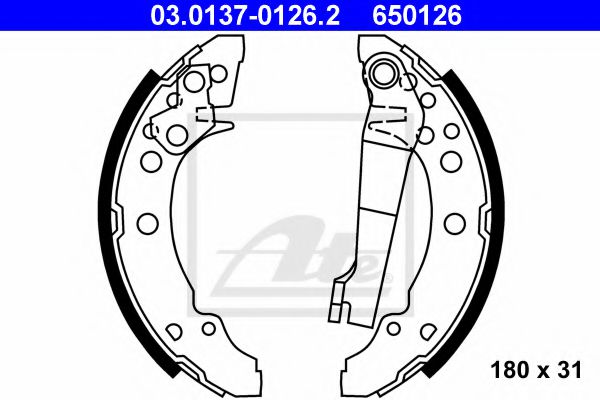 Тормозные колодки барабанные ATE 03.0137-0126.2