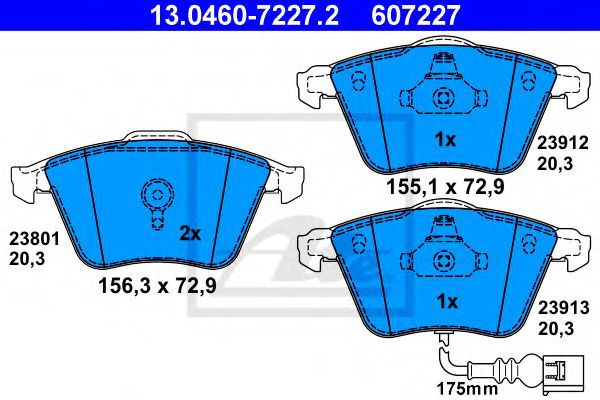 Тормозные колодки ATE 13.0460-7227.2