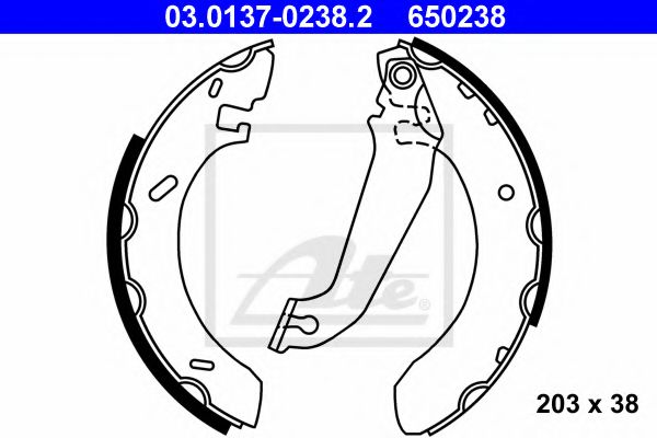 Тормозные колодки барабанные ATE 03.0137-0238.2