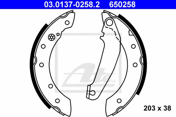 Тормозные колодки барабанные ATE 03.0137-0258.2