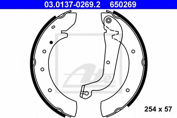 Тормозные колодки барабанные ATE 03.0137-0269.2