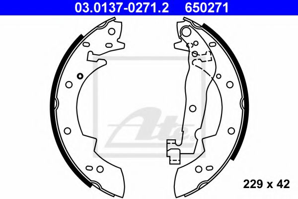 Тормозные колодки барабанные ATE 03.0137-0271.2