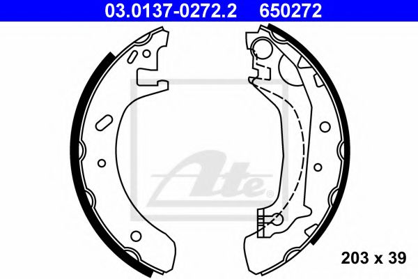 Тормозные колодки барабанные ATE 03.0137-0272.2