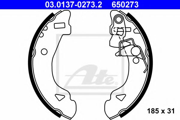 Тормозные колодки барабанные ATE 03.0137-0273.2