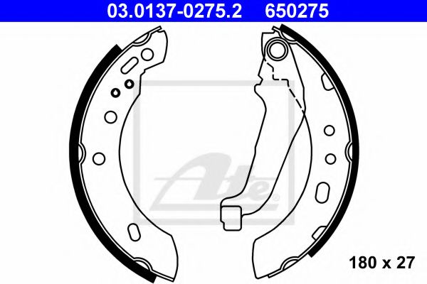 Тормозные колодки барабанные ATE 03.0137-0275.2