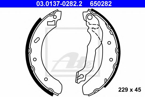 Тормозные колодки барабанные ATE 03.0137-0282.2
