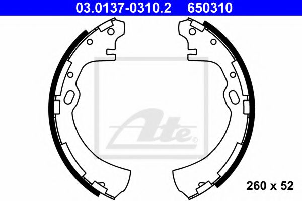 Тормозные колодки барабанные ATE 03.0137-0310.2