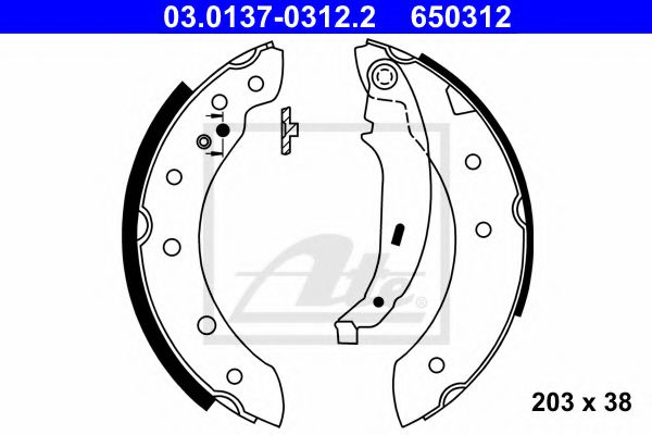 Тормозные колодки барабанные ATE 03.0137-0312.2