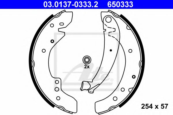Тормозные колодки барабанные ATE 03.0137-0333.2
