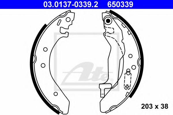 Тормозные колодки барабанные ATE 03.0137-0339.2