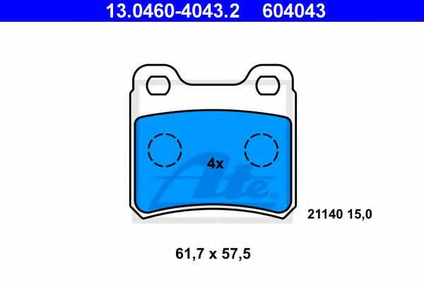 Тормозные колодки ATE 13.0460-4043.2