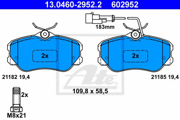 Тормозные колодки ATE 13.0460-2952.2