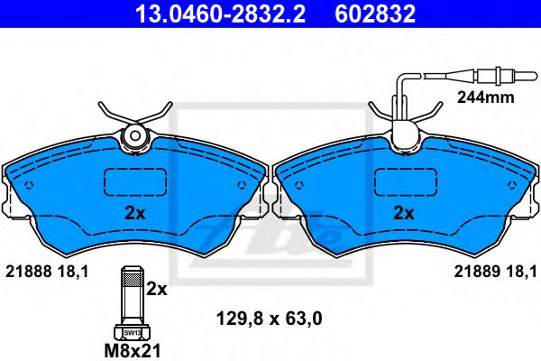 Тормозные колодки ATE 13.0460-2832.2