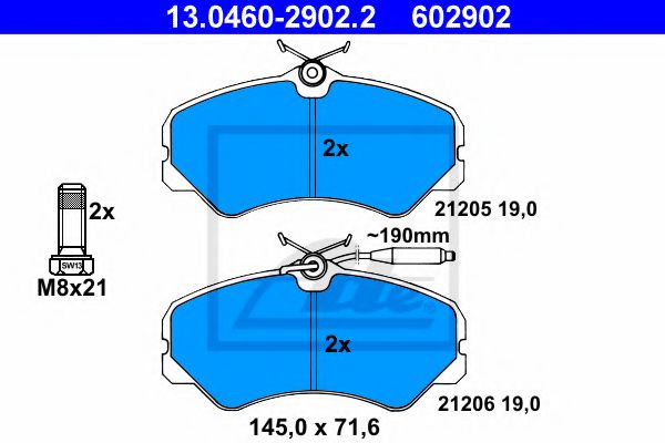 Тормозные колодки ATE 13.0460-2902.2