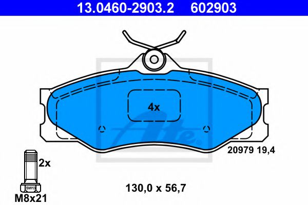 Тормозные колодки ATE 13.0460-2903.2