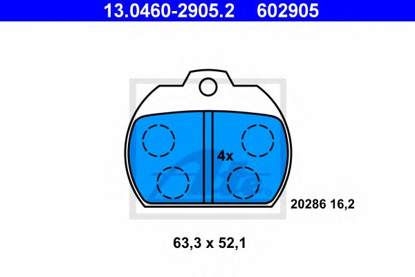 Тормозные колодки ATE 13.0460-2905.2