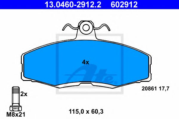 Тормозные колодки ATE 13.0460-2912.2