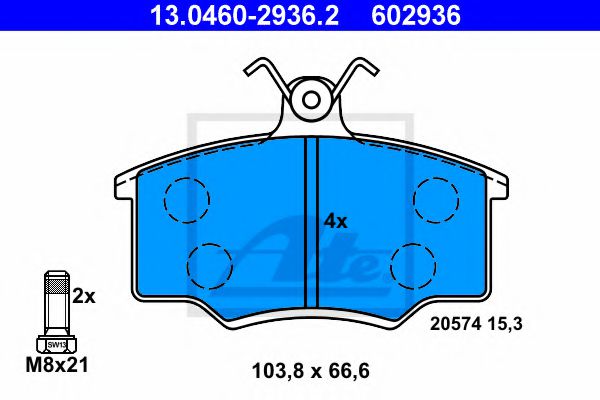 Тормозные колодки ATE 13.0460-2936.2
