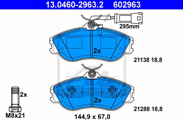 Тормозные колодки ATE 13.0460-2963.2