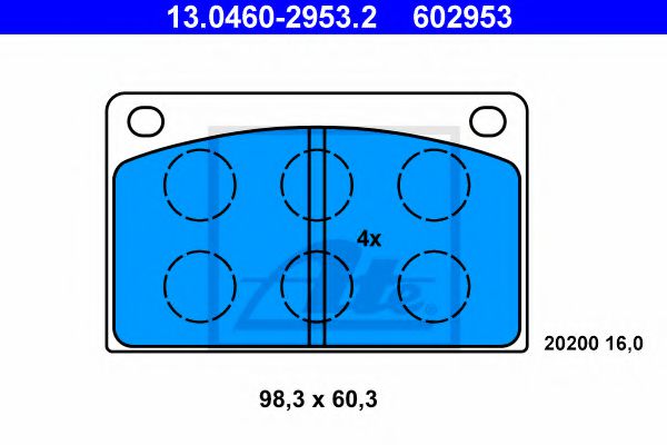 Тормозные колодки ATE 13.0460-2953.2