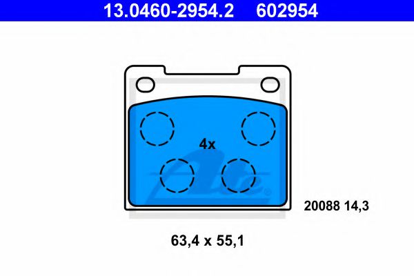 Тормозные колодки ATE 13.0460-2954.2