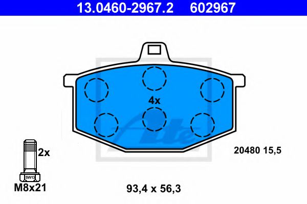 Тормозные колодки ATE 13.0460-2967.2