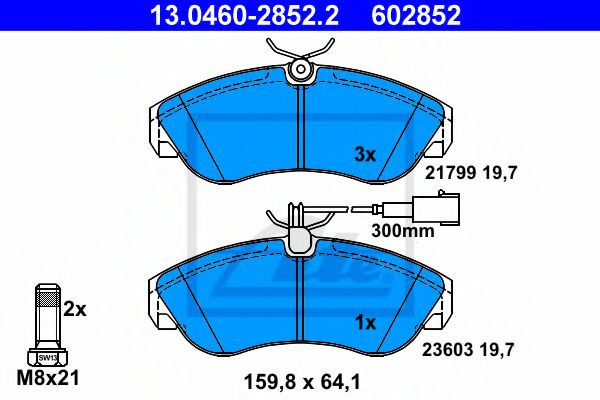 Тормозные колодки ATE 13.0460-2852.2