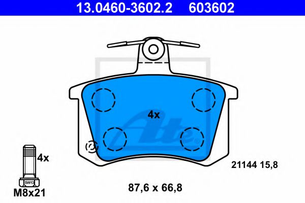 Тормозные колодки ATE 13.0460-3602.2