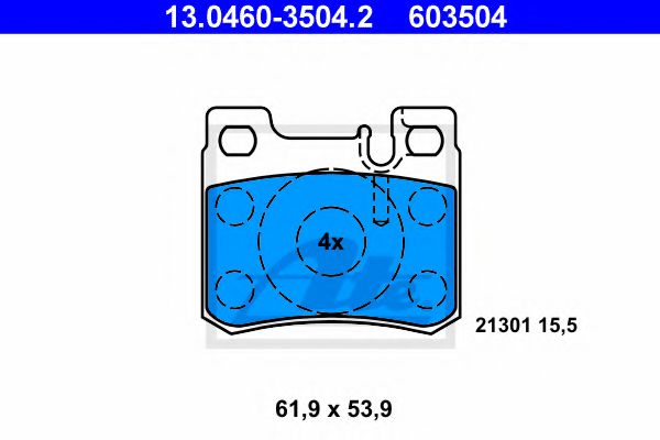 Тормозные колодки ATE 13.0460-3504.2