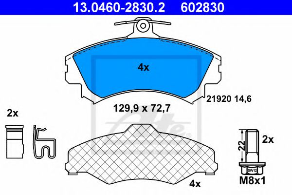 Тормозные колодки ATE 13.0460-2830.2