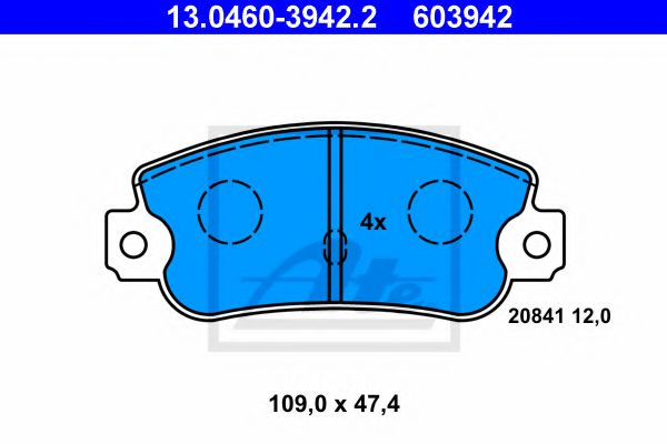 Тормозные колодки ATE 13.0460-3942.2