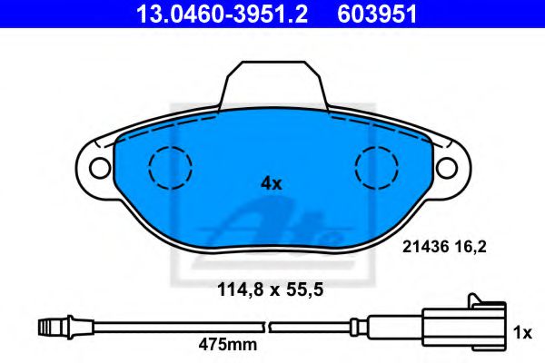 Тормозные колодки ATE 13.0460-3951.2