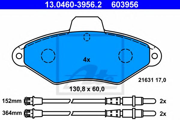 Тормозные колодки ATE 13.0460-3956.2