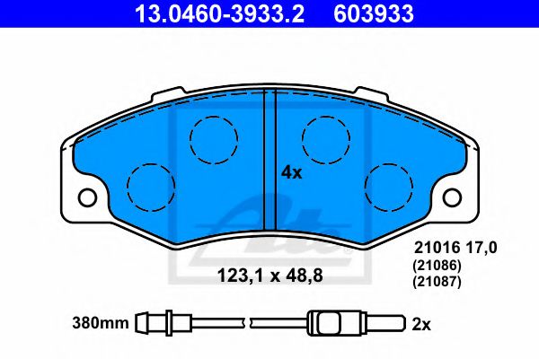 Тормозные колодки ATE 13.0460-3933.2