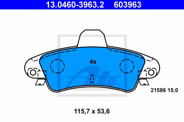 Тормозные колодки ATE 13.0460-3963.2