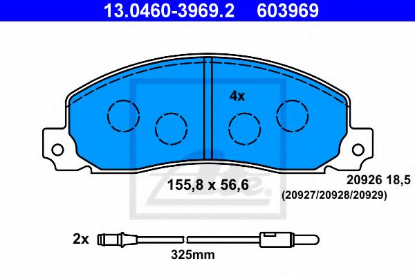 Тормозные колодки ATE 13.0460-3969.2