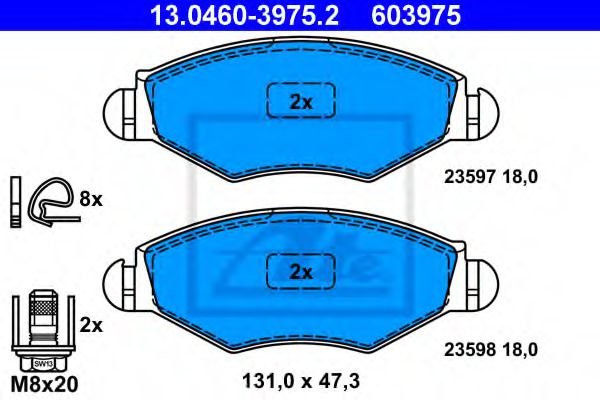 Тормозные колодки ATE 13.0460-3975.2