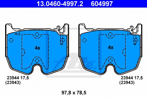 Тормозные колодки ATE 13.0460-4997.2